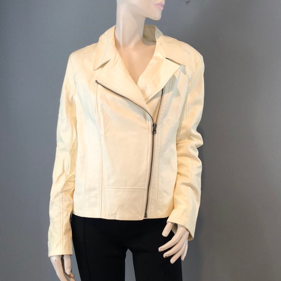 NWT Truth and Pride White Leather Jacket SZ L - Picture 2 of 16